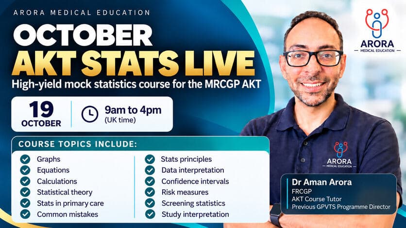 MRCGP AKT Stats Live Course (09.00-16.00) | 19 October 2026